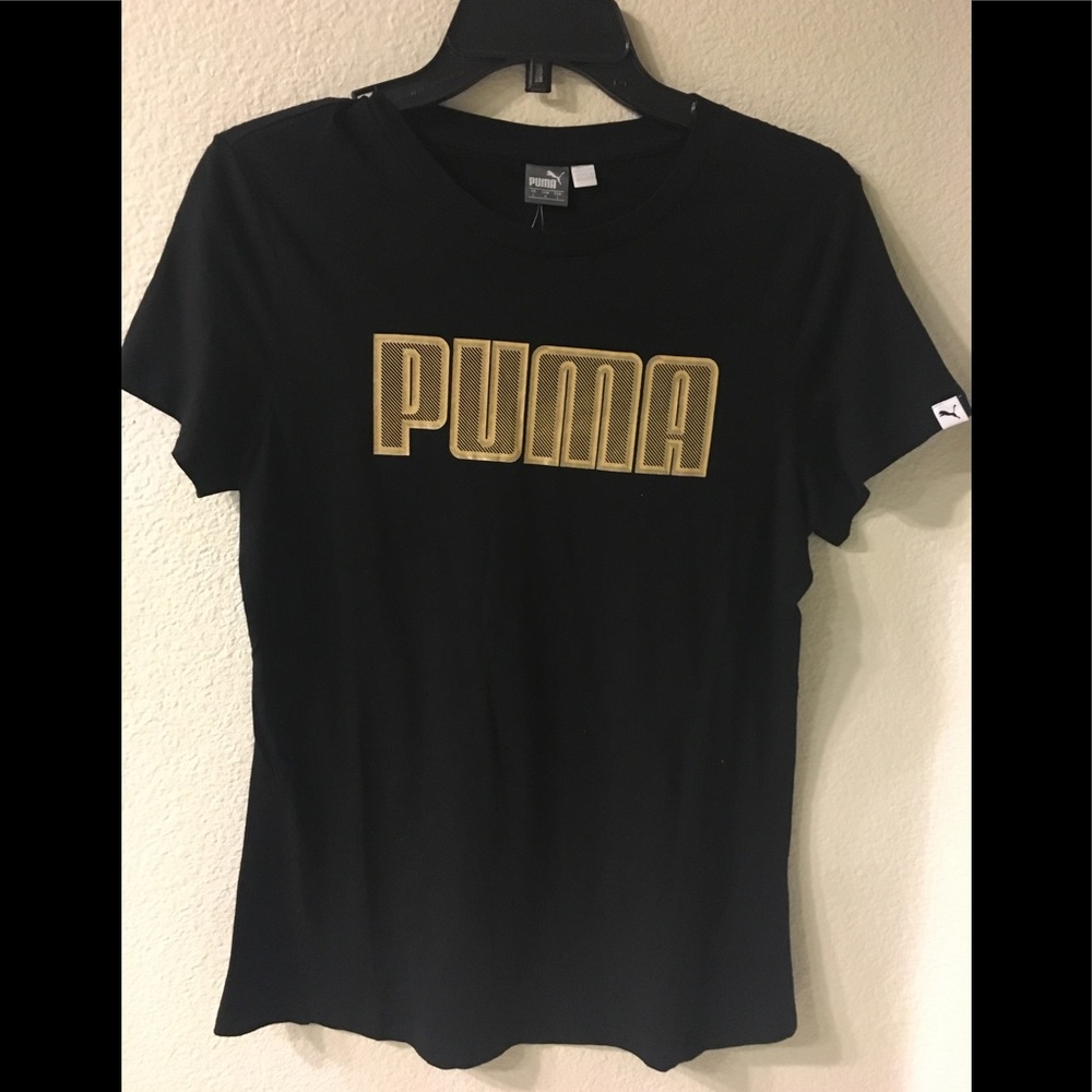 Women black puma T-shirt